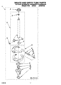 BRAKE AND DRIVE TUBE PARTS Diagram and Parts List for 7MLSR8534PT0  Whirlpool Washer
