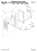 CONTROL PANEL PARTS Diagram and Parts List for MH3185XPT2  Whirlpool Microwave