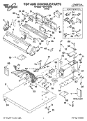 TOP AND CONSOLE PARTS Diagram and Parts List for YCEP2760KQ1  Whirlpool Dryer