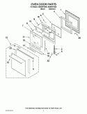 OVEN DOOR PARTS Diagram and Parts List for IBS650PXS00  Whirlpool Wall Oven