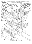 LOWER CABINET AND FRONT PANEL Diagram and Parts List for CSP2771AN2  Whirlpool Dryer