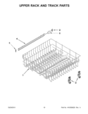 UPPER RACK AND TRACK PARTS Diagram and Parts List for IUD7500BS0  Whirlpool Dishwasher