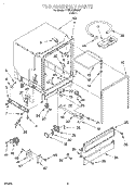 TUB ASSEMBLY Diagram and Parts List for 7TUD4000EB0  Whirlpool Dishwasher