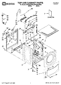 TOP AND CABINET PARTS Diagram and Parts List for MHWZ400TQ00  Whirlpool Washer