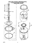 AGITATOR, BASKET AND TUB Diagram and Parts List for LLT7144BN0  Whirlpool Washer