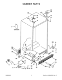 CABINET PARTS Diagram and Parts List for ED2VHEXVB01  Whirlpool Refrigerator
