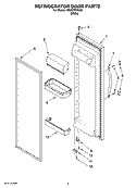 REFRIGERATOR DOOR PARTS Diagram and Parts List for RS25CFXTQ01  Roper Refrigerator