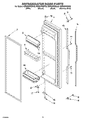 REFRIGERATOR DOOR PARTS Diagram and Parts List for KSRD25FKSS03  KitchenAid Refrigerator