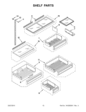 SHELF PARTS Diagram and Parts List for KBLO36FTX07  KitchenAid Refrigerator