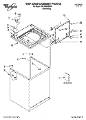 TOP AND CABINET PARTS Diagram and Parts List for 7MLSD8900PW1  Whirlpool Washer