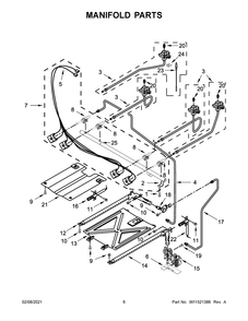 Manifold Parts Diagram and Parts List for AGR6603SFB4  Whirlpool Range