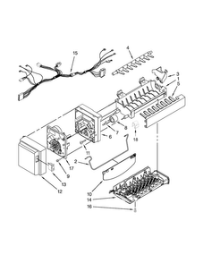 Icemaker Parts Diagram and Parts List for KRFC400EWH01  KitchenAid Refrigerator