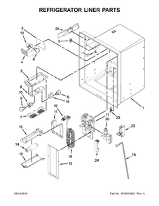 Refrigerator Liner Parts Diagram and Parts List for 59679243018  Kenmore Refrigerator