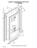 CABINET AND BREAKER TRIM PARTS Diagram and Parts List for KBFC42FTS05  KitchenAid Refrigerator