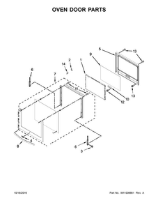 Oven Door Parts Diagram and Parts List for WOC54EC7AB04  Whirlpool Microwave