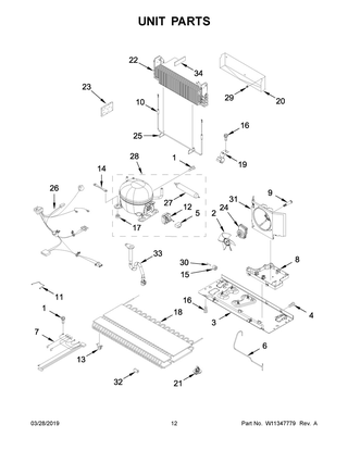 Unit Parts Diagram and Parts List for WRF532SNHZ02  Whirlpool Refrigerator