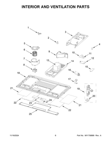 04 - Interior And Ventilation Parts Diagram and Parts List for WML75011HB11  Whirlpool Microwave