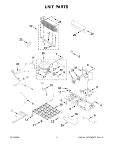 07 - Unit Parts Diagram and Parts List for WRFF5333PB02  Whirlpool Refrigerator
