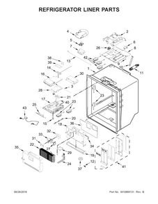 Refrigerator Liner Parts Diagram and Parts List for KRMF706ESS02  KitchenAid Refrigerator