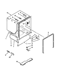 Tub And Frame Parts Diagram and Parts List for 7WDF530PAYM6  Whirlpool Dishwasher