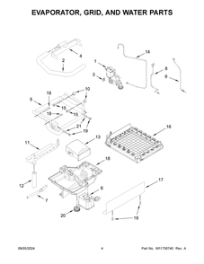 03 - Evaporator, Grid, And Water Parts Diagram and Parts List for KUIX335HPS02  Whirlpool Ice Maker