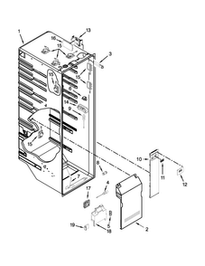 Refrigerator Liner Parts Diagram and Parts List for KSC24C8EYP04  KitchenAid Refrigerator