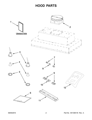 Hood Parts Diagram and Parts List for UVL6036JSS0  Whirlpool Range Hood