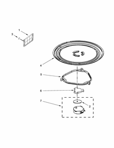 Turntable Parts Diagram and Parts List for IMH160DW0  Whirlpool Microwave