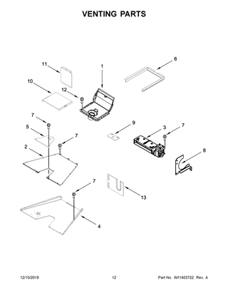 Venting Parts Diagram and Parts List for KFGC558JPA00  Whirlpool Range