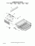 LOWER RACK PARTS Diagram and Parts List for GU2800XTVB1  Whirlpool Dishwasher