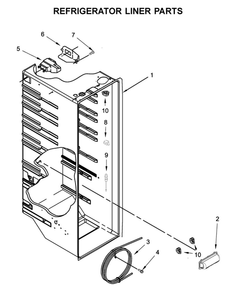 Refrigerator Liner Parts Diagram and Parts List for WRS555SIHW03  Whirlpool Refrigerator