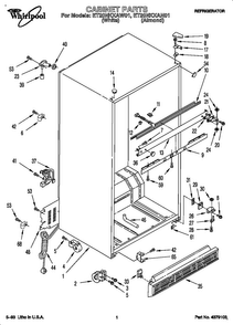 Cabinet Diagram and Parts List for ET20NKXAW0  Whirlpool Refrigerator