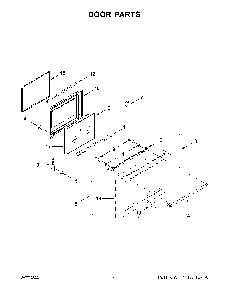 Door Parts Diagram and Parts List for YKFEG500ESS7  KitchenAid Range
