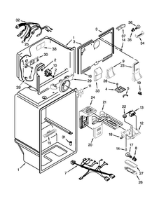 Liner Parts Diagram and Parts List for WRT3L1SZYB01  Whirlpool Refrigerator