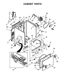 Cabinet Parts Diagram and Parts List for WGD7300DW1  Whirlpool Dryer
