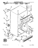 CABINET Diagram and Parts List for ET22DKXAW03  Whirlpool Refrigerator