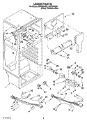 LINER PARTS Diagram and Parts List for NWT8501Q00  Whirlpool Refrigerator
