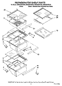 REFRIGERATOR SHELF PARTS Diagram and Parts List for MSD2669KEY00  Whirlpool Refrigerator