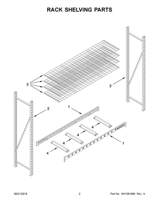 Rack Shelving Parts Diagram and Parts List for GARA904XIG00  Whirlpool Cabinet