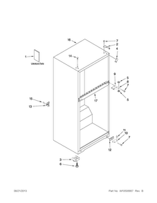 Cabinet Parts Diagram and Parts List for W4TXNWFWT03  Whirlpool Refrigerator