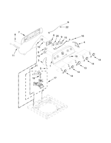Controls And Water Inlet Parts Diagram and Parts List for 7MWTW1955EW0  Whirlpool Washer