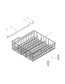 Upper Rack And Track Parts Diagram and Parts List for WDF110PABT2  Whirlpool Dishwasher
