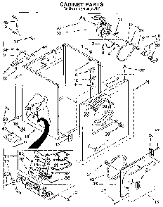 Cabinet Diagram and Parts List for KSYL400WWH0  KitchenAid Dryer