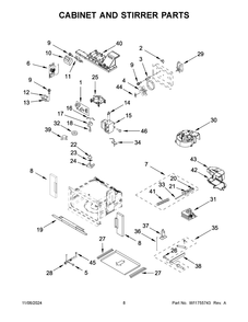 05 - Cabinet And Stirrer Parts Diagram and Parts List for JMC2430LM01  Whirlpool Microwave