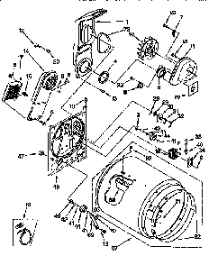 Bulkhead Diagram and Parts List for LER8875EQ1  Whirlpool Dryer