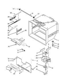 Freezer Liner Parts Diagram and Parts List for KBFS25ECWH00  KitchenAid Refrigerator