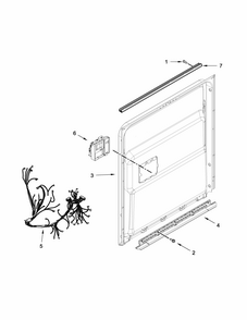 Inner Door Parts Diagram and Parts List for IUD7555DS2  Whirlpool Dishwasher