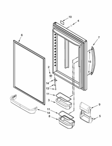 Refrigerator Door Parts Diagram and Parts List for 59669989014  Kenmore Refrigerator