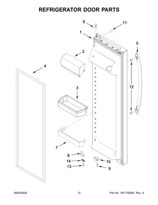07 - Refrigerator Door Parts Diagram and Parts List for ASI2175GRS10  Whirlpool Refrigerator