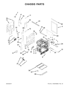 Chassis Parts Diagram and Parts List for WGE745C0FS00  Whirlpool Range